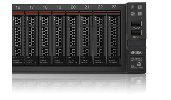 Lenovo ThinkSystem SR650 Rack 2U,2xXeon 6226 12C(2.7GHz/ 125W),24x32GB/ 2933/ 2R/ RD,2x240GB SATA SSD,SR 530-8i,10Gb 4-p SFP+ LOM,16 FC 2-p HBA,2x750W,2x2.8m p/ c,XCCE,XCP PME w/ 3Yr SW S&S (7X06NDWG00)