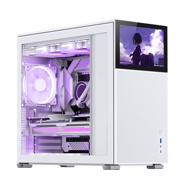Корпус без блока питания/ Case JONSBO D41 MESH SCREEN, Midi-Tower, TG, no fan, 1xUSB-A 3.2 + 1xUSB-C 3.2, ATX, mATX White (D41 MESH SCREEN WHITE)