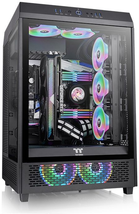 Корпус Thermaltake The Tower 500 черный без БП ATX 1x120mm 3x140mm 4xUSB3.0 2xUSB3.1 audio bott PSU (CA-1X1-00M1WN-00)