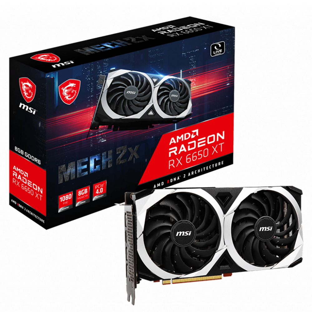 RX6650XT MECH 2X 8GB GDDR6 128bit HDMI 3xDP RTL (965440) {10} (RX 6650 XT MECH 2X 8G OC)