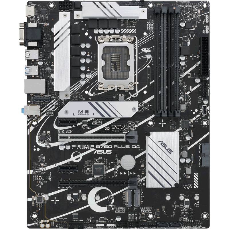 Материнская плата ASUS PRIME B760-PLUS D4 Soc-1700 Intel B760 4xDDR4 ATX AC`97 8ch(7.1) 2.5Gg RAID+VGA+HDMI+DP (90MB1CW0-M0EAY0)