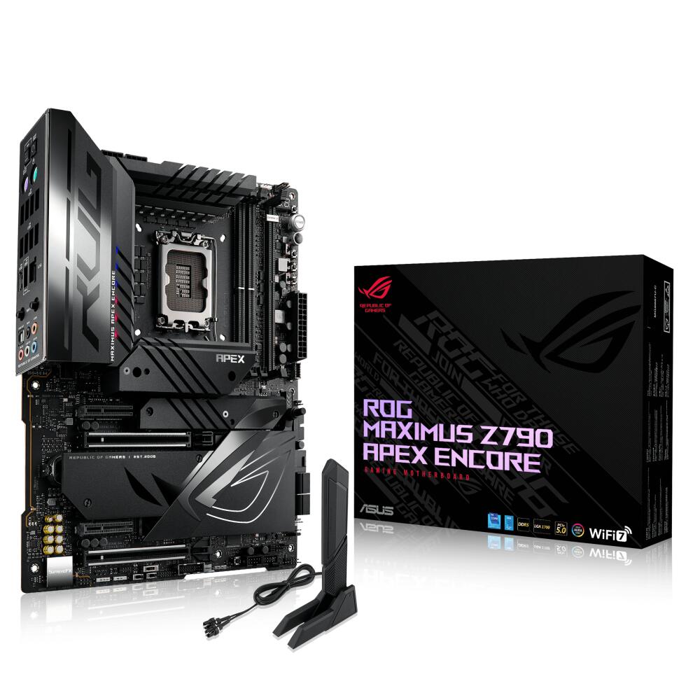 Материнская плата ASUS ROG MAXIMUS Z790 APEX ENCORE, LGA1700, Z790, 4*DDR5, HDMI, 6xSATA3 + RAID, M2, Audio, Gb LAN, USB 3.2, USB 2.0, ATX (90MB1FX0-M0EAY0)