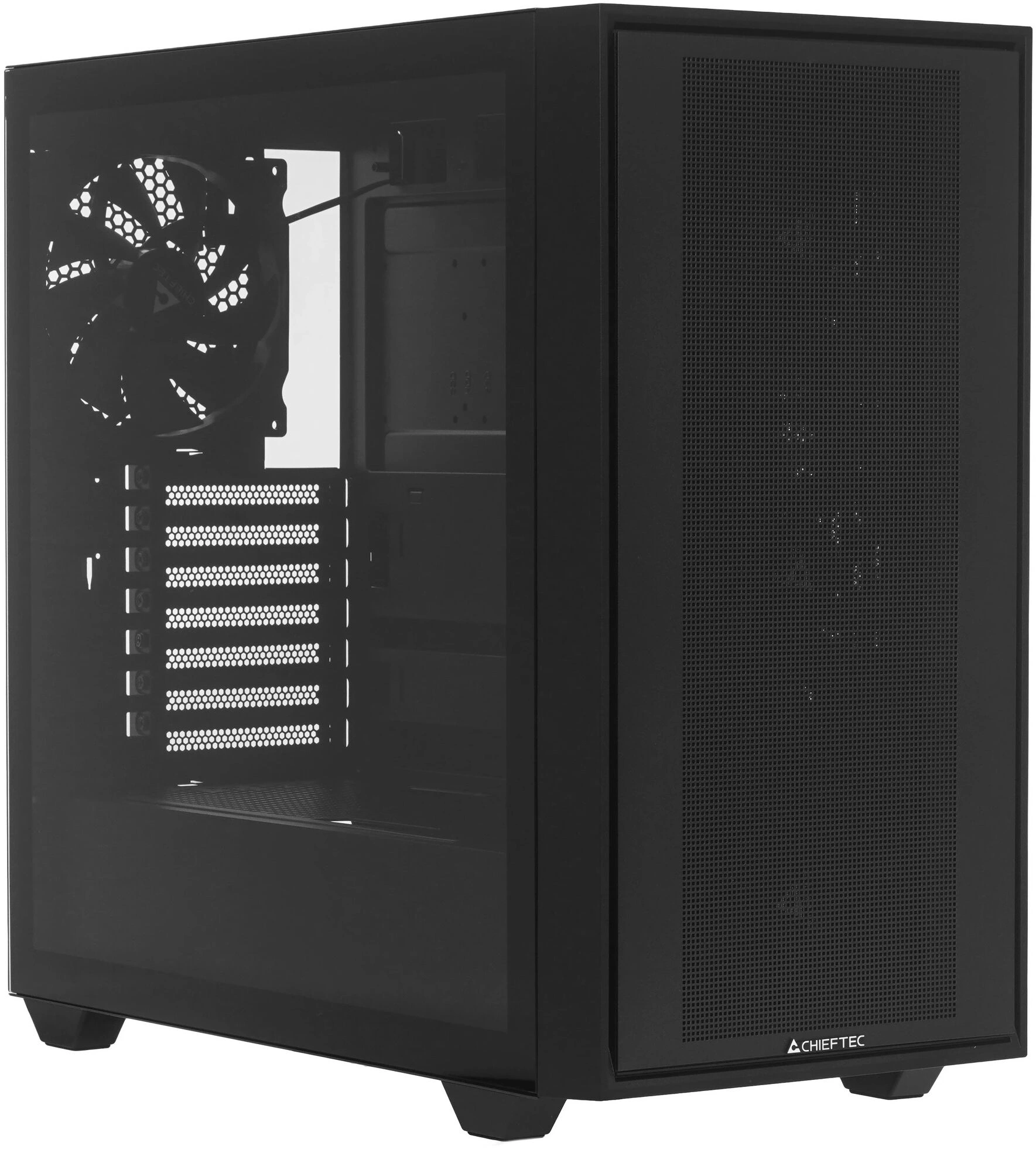 Корпус Chieftec Night Hunter черный без БП ATX 4x140mm audio bott PSU (GS-03B-BLK-OP)
