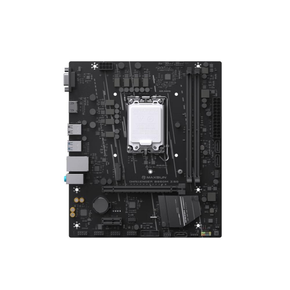 Материнская плата Maxsun MS-Challenger B660M 2.5G B660, LGA1700, 2*DDR4, 1*PCIEx16, 1*PCIEx1, 1*M.2, 4*USB3.2Gen1, 6*USB2.0, 3*SATA3.0, 2.5G, VGA, HDMI, M-ATX, RTL (6940709660492)
