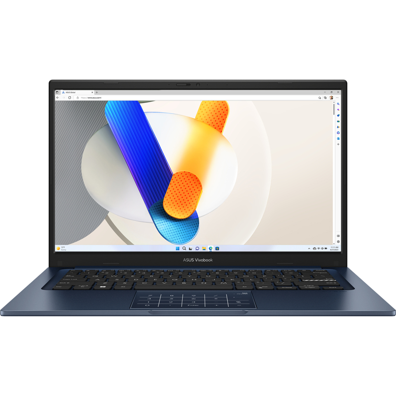 Ноутбук ASUS VivoBook 14 X1404VA-EB416W 14"(1920x1080 (матовый) IPS)/ Core i5 1335U/ 8Gb/ 512Gb SSD/ noDVD/ BT/ WiFi/ 42WHr/ 1.4kg/ Quiet Blue/ Win11Home + NumberPa (90NB10I1-M00D70)