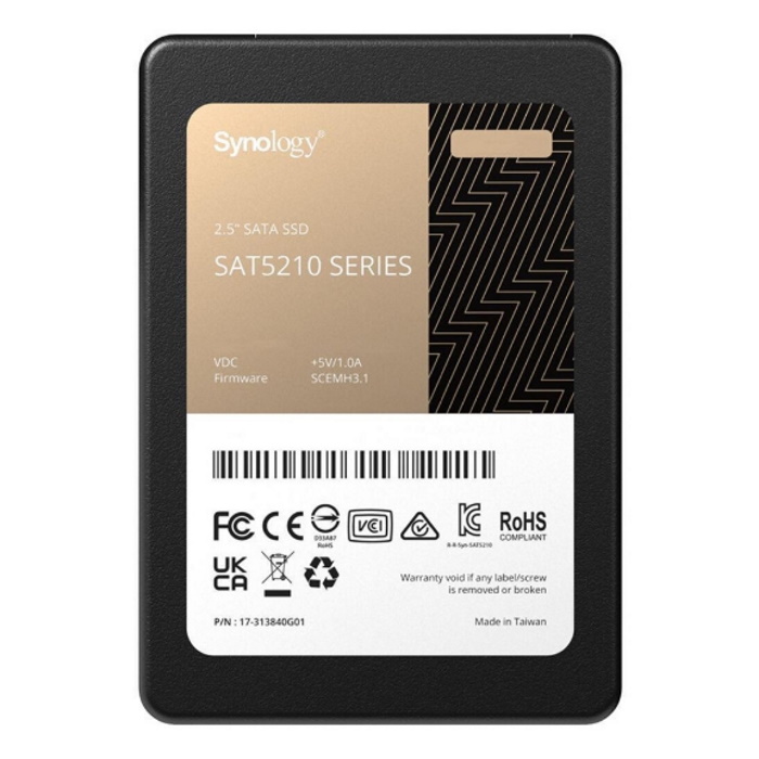 Твердотельный накопитель 480GB SSD Synology SAT5210, 2.5", SATA, R530/ W500Mb/ s, IOPS 96K/ 55K, MTBF 1,5M (SAT5210-480G)