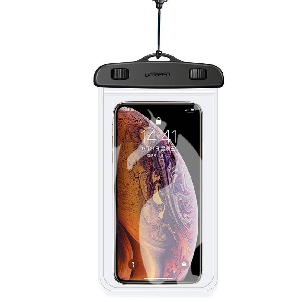 Чехол водонепроницаемый UGREEN LP186 (60959) Waterproof Phone Pouch для телефона. Цвет: черный/прозрачный