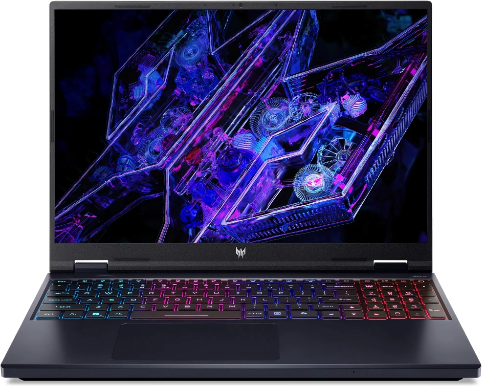 Ноутбук/ ACER Predator Helios Neo 16 PHN16-72-70EC 16"(2560x1600 (матовый) IPS)/Intel Core i7 14700HX(2.1Ghz)/16384Mb/1024PCISSDGb/noDVD/Ext:nVidia GeForce RTX4050(6144Mb)/Cam/BT/WiFi/65WHr/war 1y/2.4kg/Black/NoOS (NH.QRDCD.001)