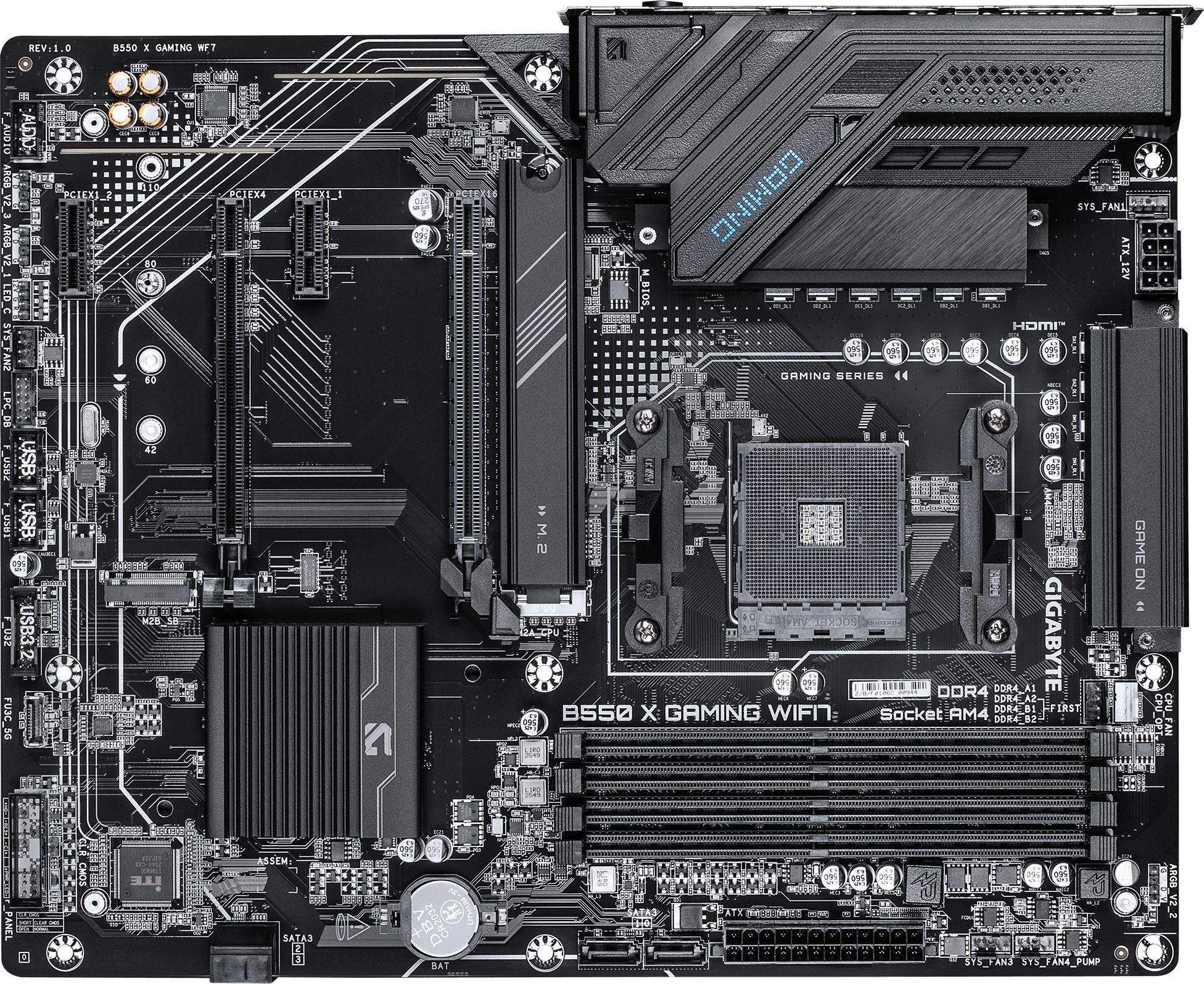 Материнская плата Gigabyte B550 X GAMING WF7 Soc-AM4 AMD B550 4xDDR4 ATX AC`97 8ch(7.1) 2.5Gg RAID+HDMI+DP