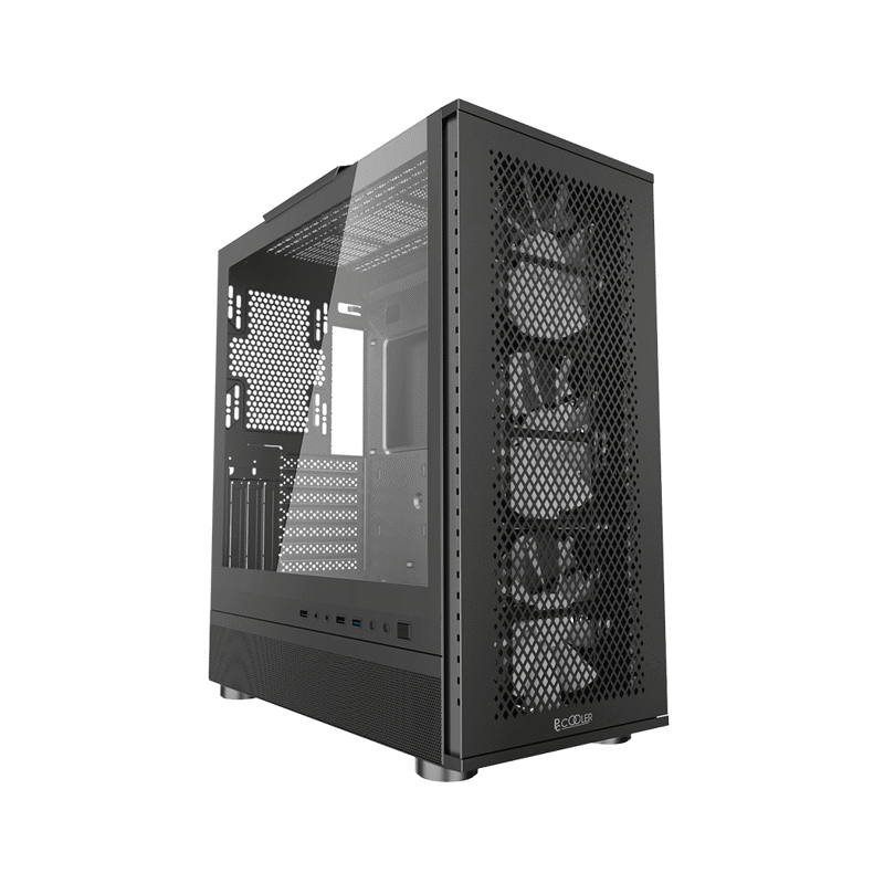 Корпус без блока питания/ Case PCCooler ME200 MESH BK, Midi-Tower, TG, Mesh, 3x120mm ARGB, 1xUSB-A 3.0 + 2xUSB-A 2.0, E-ATX, ATX, mATX, mITX Black
