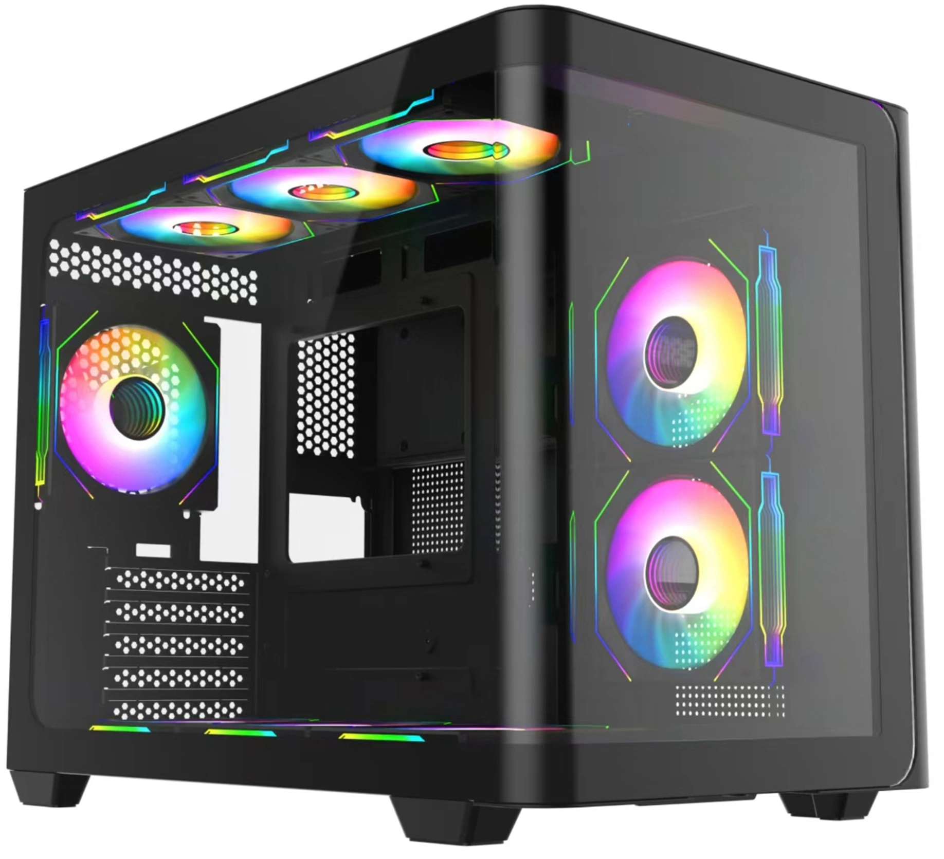 Корпус Bloody BD-CC112 черный без БП mATX 9x120mm 2xUSB3.0 audio bott PSU (BD-CC112-BK)