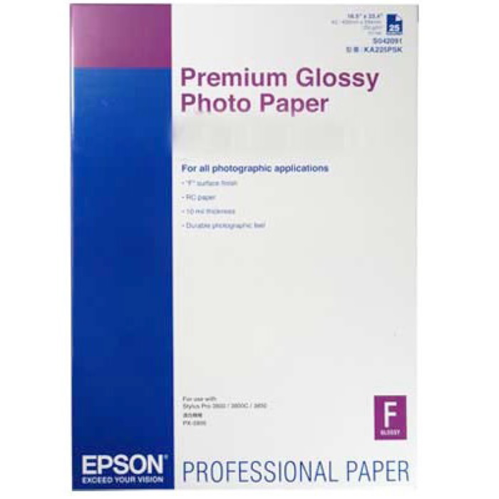 Бумага Epson Premium Glossy PhotoPap A2/ 255 г/м²/ 25 л. 270 мкм (C13S042091)