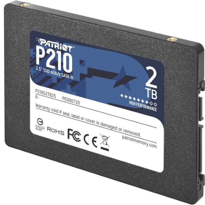 Твердотельный накопитель Patriot P210 SSD 2.5" 2TB SATA III 520/ 430Mbs, 3D TLC, 7mm (P210S2TB25)