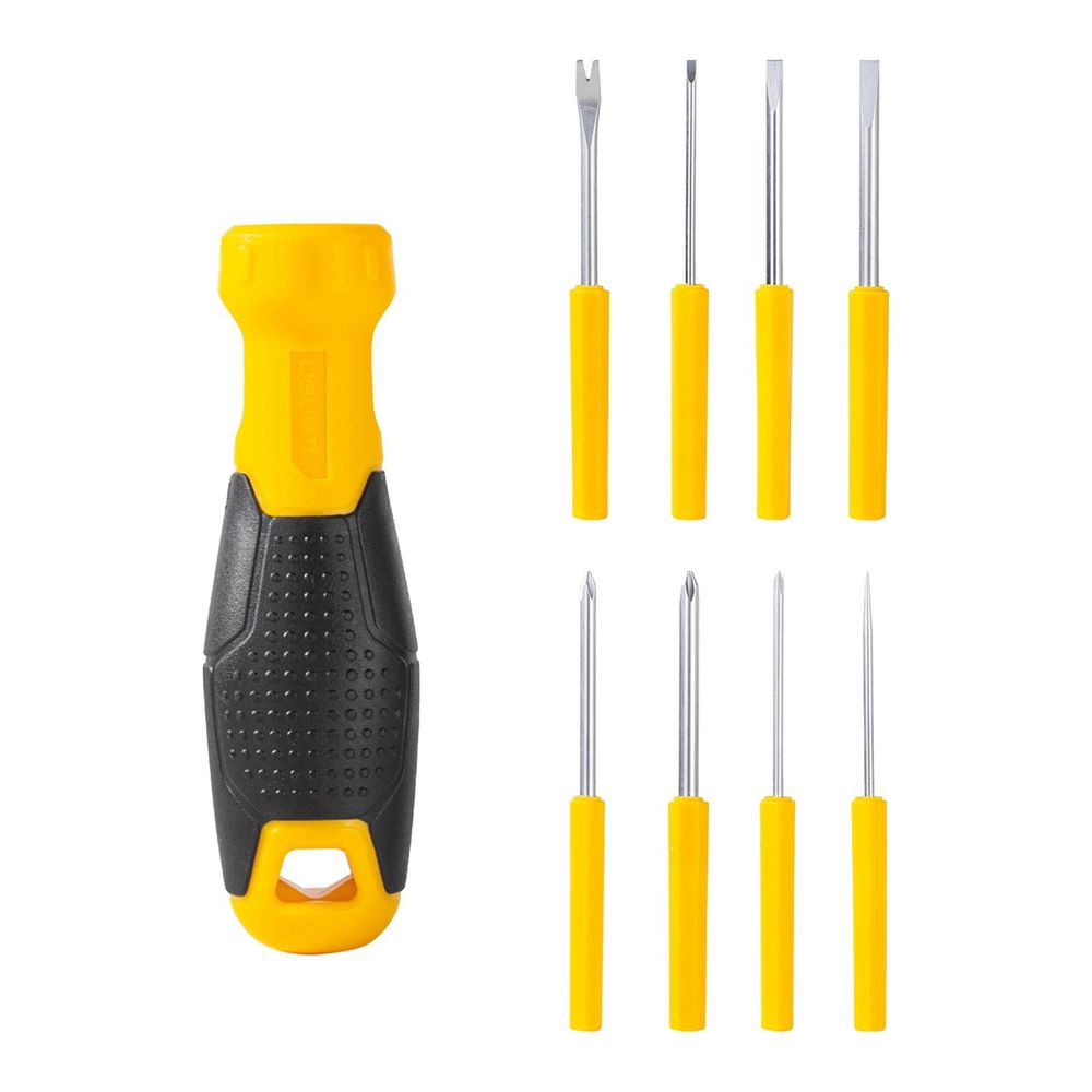 Многофункциональная отвертка 8-в-1 Deli DL636009 биты PH0, PH1, PH2, SL3, SL5, SL6, Y-образная, точечная, сталь Cr-V