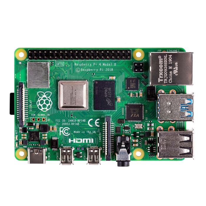 Raspberry Pi 4 Model B (RA544) (MB4) Retail, 1GB RAM, Broadcom BCM2711 Quad core Cortex-A72 (ARM v8) 64-bit SoC @ 1.5GHz CPU, WiFi, Bluetooth, 40-pin GPIO, 2x USB 3.0, 2xUSB 2.0, 2x micro-HDMI,CSI camera port,DSIdisplay port,MicroSD port,USB-C 5V Powe