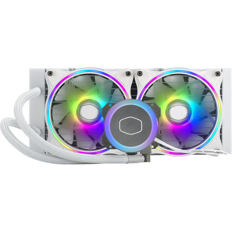 Cooler Master ML240 ILLUSION White Edition 27mm wide radiator,120mm ARGB Gen2 fan*2,Pump ARGB Gen 2 LED (MLX-D24M-A18PW-R1)