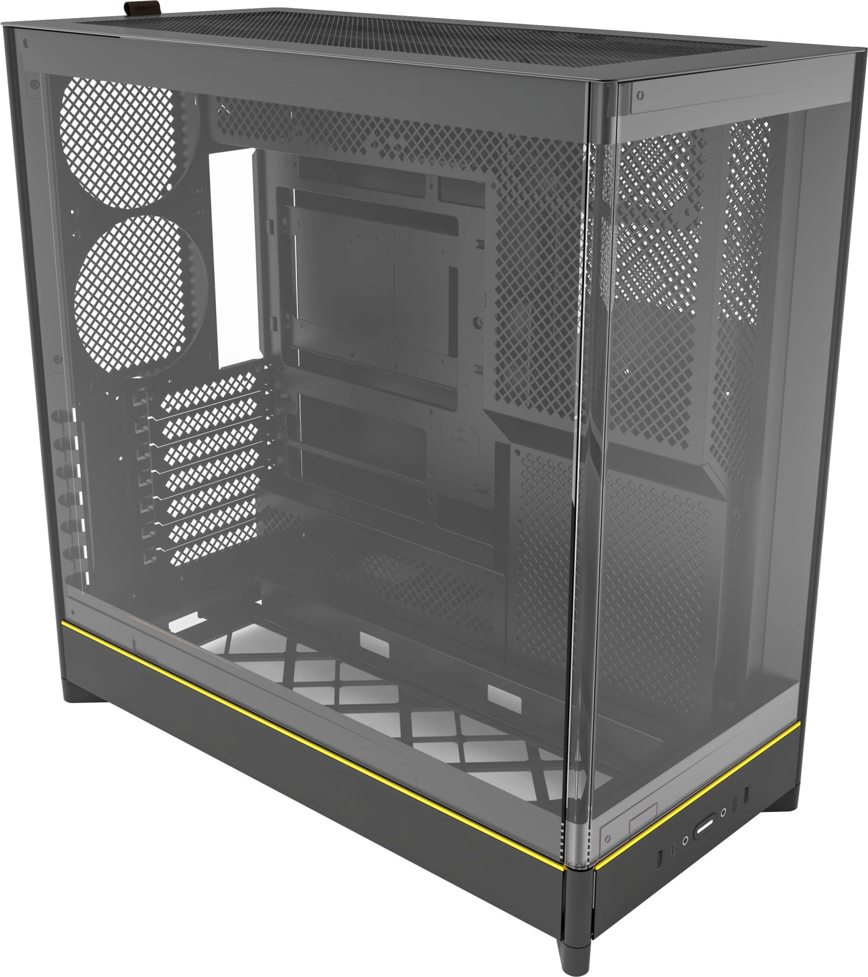 Корпус Montech HS02 черный без БП ATX 4x140mm 2xUSB3.0 1xUSB3.1 audio bott PSU (HS02 BLACK)