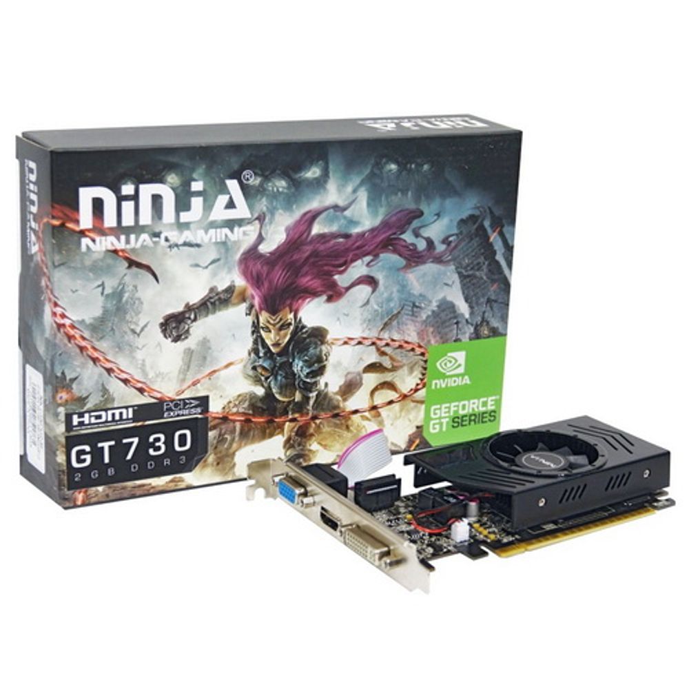 Видеокарта Ninja (Sinotex) GT730 1GB DDR3 128bit VGA DVI HDMI 1FAN RTL {50} (NK73NP013F)