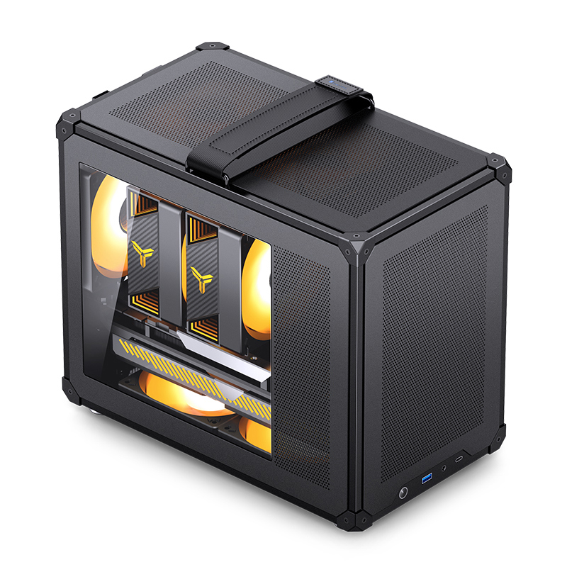 Корпус без блока питания/ Jonsbo C6 MAX black, Mini-Tower, no fans, mATX, mITX , 1xType-C(20PIN), 1xUSB3.0, 1xAUDIO, 1xMIC, with handle