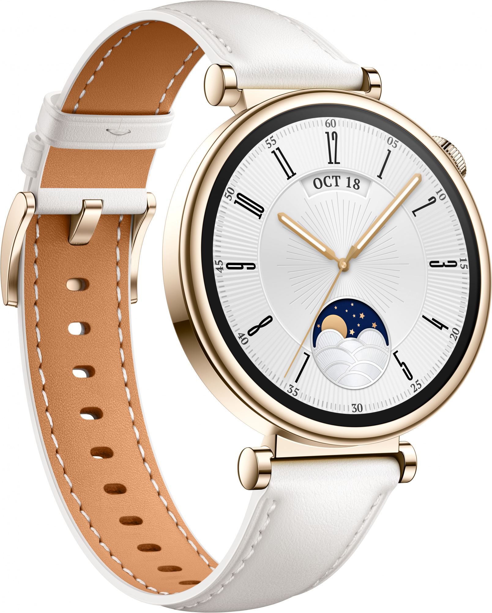 Смарт-часы Huawei Watch GT 4 Aurora-B19L 41.3мм 1.32" AMOLED корп.белый рем.белый разм.брасл.:120-190 мм (55020BHX)