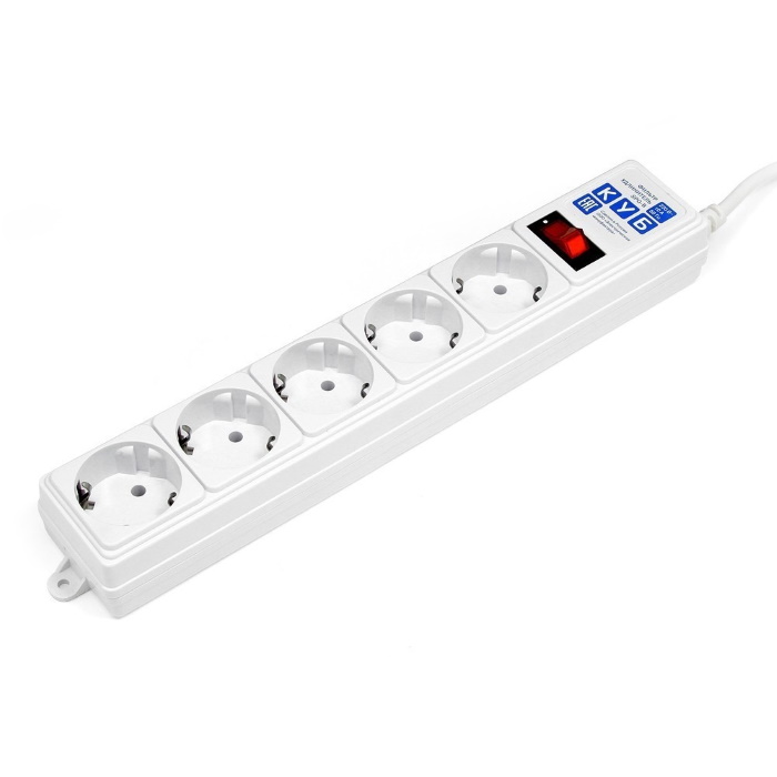 Фильтр-удлинитель Power Cube B 1.9 м 5 розеток (белый) 10А/2,2кВт/ Surge protector Power Cube B 1.9 m 5 outlets (white) 10A / 2.2kW (SPG-B-6-WHITE)