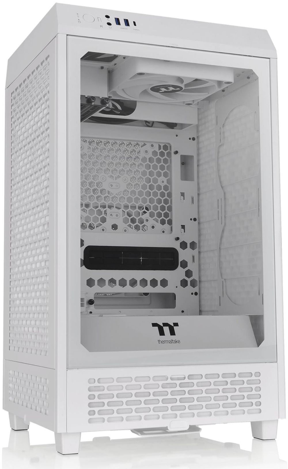 Корпус Thermaltake The Tower 200 белый без БП miniITX 11x120mm 5x140mm 2xUSB3.0 1xUSB3.1 audio bott PSU (CA-1X9-00S6WN-00)