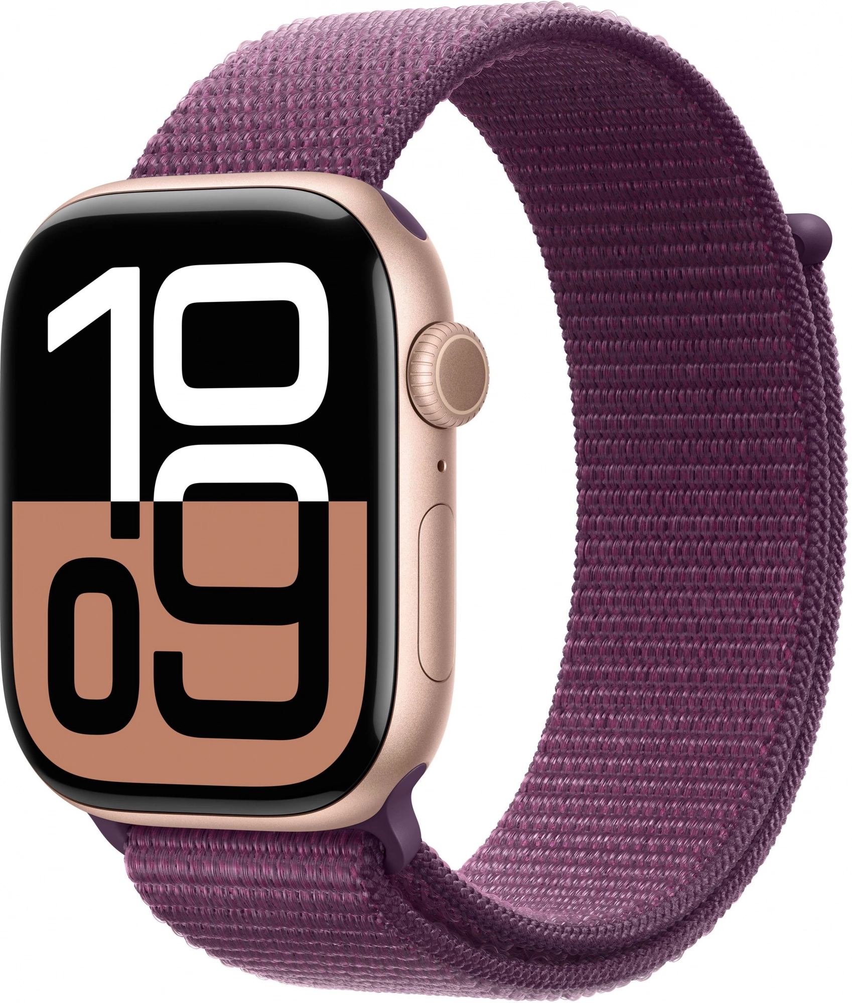 Смарт-часы Apple Watch Series 10 A2999 46мм 2.1" OLED корп.розовое золото Sport Loop рем.сливовый разм.брасл.:O/S (MWWV3ZP/A)