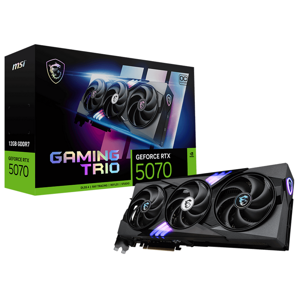 Видеокарта MSI RTX5070 GAMING TRIO OC 12GB GDDR7 192bit 3xDP HDMI 3FAN RTL (RTX 5070 12G GAMING TRIO OC)
