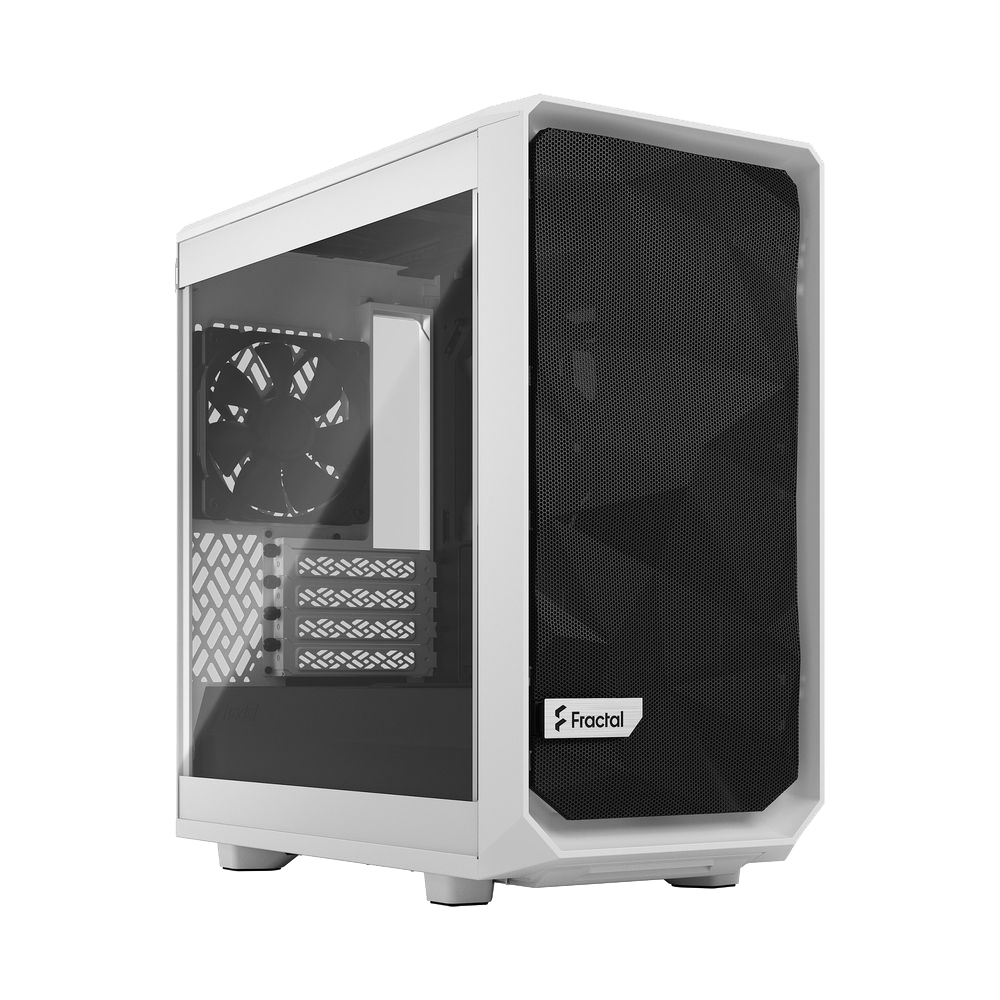 Корпус ПК без блока питания/ Case Fractal Design Meshify 2 Mini TG Clear Tint, Mini-Tower, 1x120mm + 1x140mm, 2xUSB-A 3.2 + 1xUSB 3.2 Type-C mATX, mITX, mDTX White (FD-C-MES2M-02)