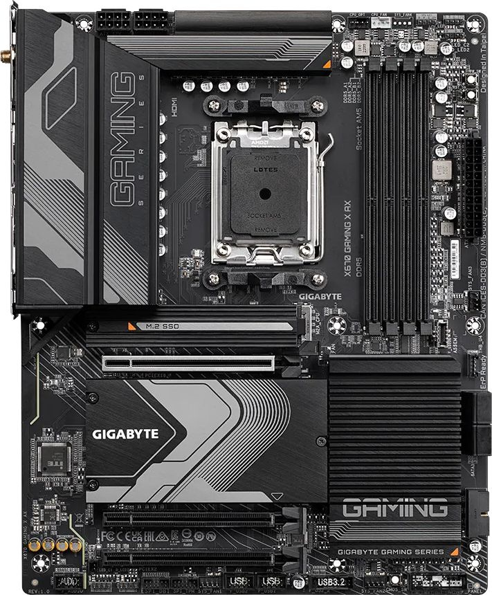 GIGABYTE X670 GAMING X AX, AM5, X670, 4*DDR5, HDMI, 4 SATA 6 Гб/ с, M2, Audio, Gb LAN, USB 3.2, USB 2.0, Type C, ATX