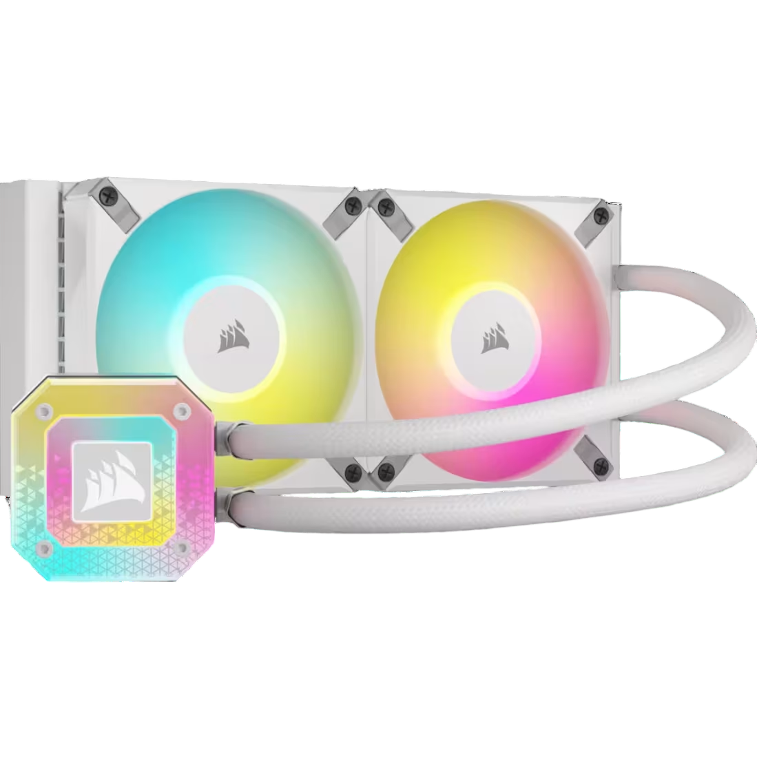 Система жидкостного охлаждения/ Water Cooling System Corsair iCUE H100i ELITE CAPELLIX XT (240mm, White, RGB/ Fans: 2x120mm, 65.57CFM, 34.1dBA, 2400RPM/ S: 1851, 1700, 1200, 115x, 2011, 2066, AM5, AM4) (CW-9060072-WW)