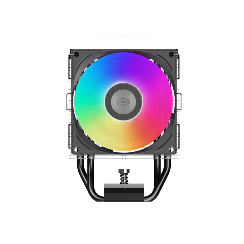 Кулер для процессора/ CPU Cooler PCCooler R400 ARGB BK (180W, 4-pin PWM, 133mm, Al/Cu, 4x6mm, ARGB, 1x92mm, 40.94CFM, 30dBA, 2200RPM, S: 1851/1700/1200/115X, AM5/AM4, black)