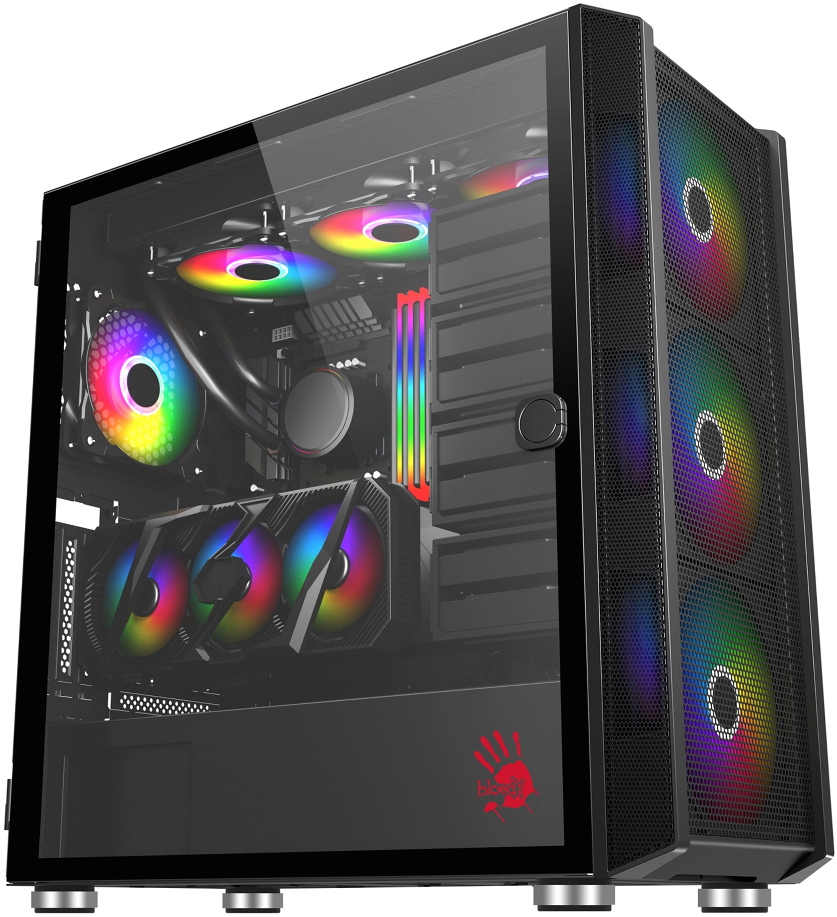 Корпус Bloody BD-CC119 черный без БП ATX 7x120mm 2xUSB3.0 audio bott PSU (BD-CC119-BK)