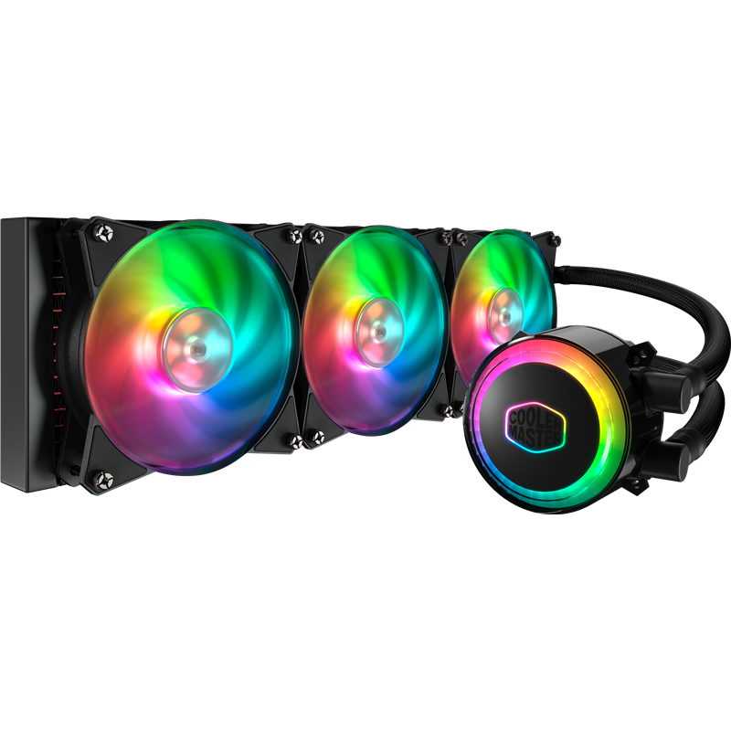 Cooler Master MasterLiquid ML360R RGB (300W, 360mm, ARGB, fans: 3x120mm/ 66.7CFM/ 30dBa/ 2000rpm, 2066/ 2011-v3/ 2011/ 1366/ 1200/ 1156/ 1155/ 1151-v2/ 1151-v1/ 1150/ 775/ AM4/ AM3+/ AM3/ AM2+/ AM2/ FM2+/ FM2/ FM1) (MLX-D36M-A20PC-R1)