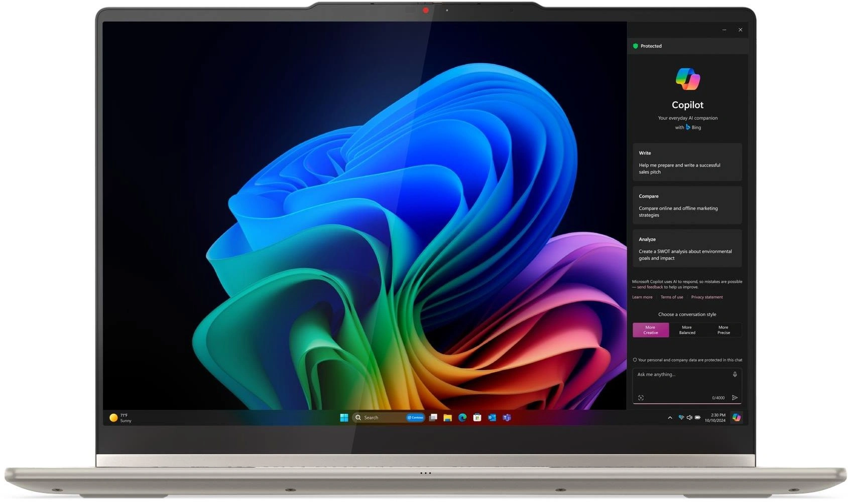 Ноутбук Lenovo Yoga 7 2-in-1 14AKP10, 14" (1920x1200) OLED 600n Touch, AMD Ryzen AI 5 340(2.0GHz), 24GB, 1TB SSD, AMD Radeon 840M, 70Wh, DOS, Seashell (83JR0060RK)