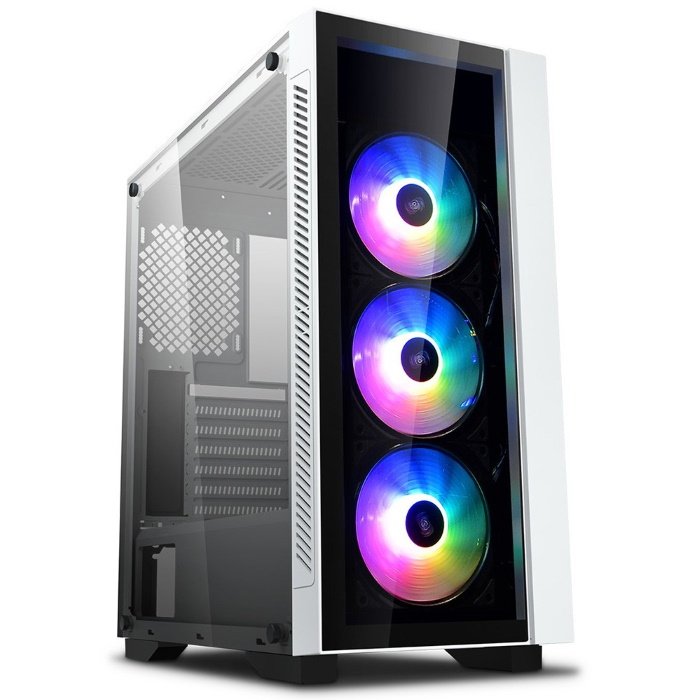 Корпус Deepcool MATREXX 55 V3 ADD-RGB WH 3F, белый, без БП, ATX, 2x2.5"/ 3.5" combo, 4x2.5", 1xUSB3.0, 2xUSB2.0, Audio, Front 3x120mm ADD-RGB Fan