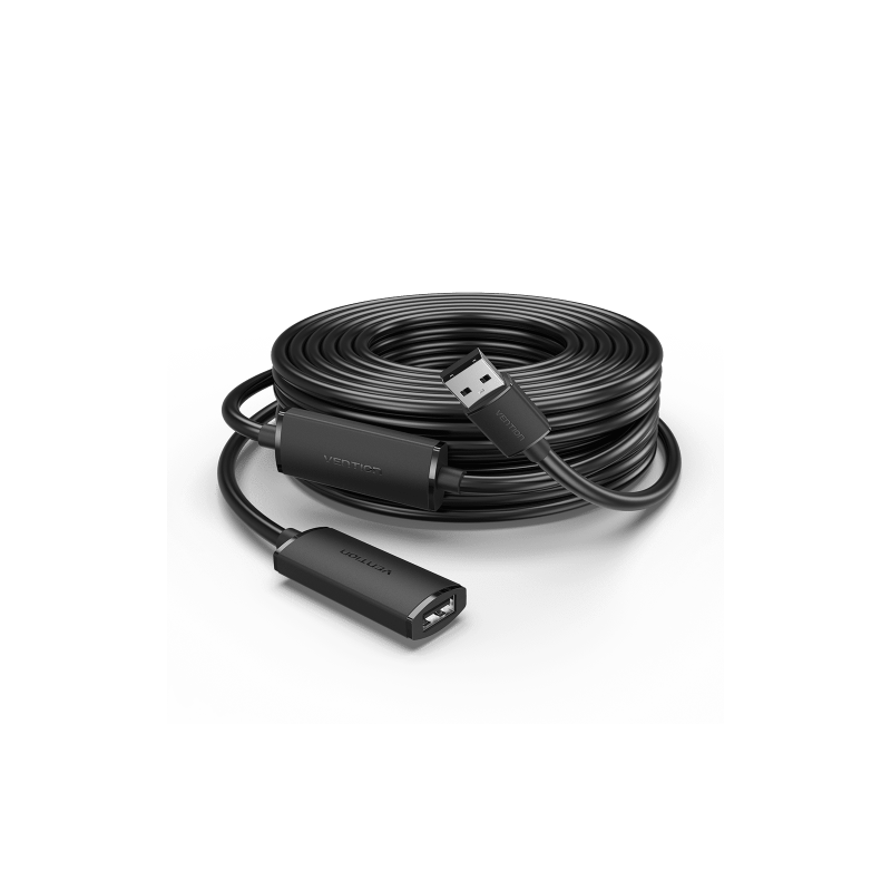 Активный кабель-удлинитель Vention USB 2.0 AM/AF с усилителем - 5м Черный (CBKBJ)