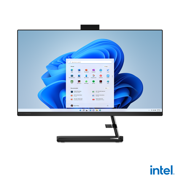 Lenovo IdeaCentre AIO 3 27IAP7 27" FHD (1920x1080) IPS 250N, i3-1215U, 2x4GB DDR4 3200, 512GB SSD M.2, Intel UHD, WiFi6, BT, 5.0MP Cam, Wireless KB&Mouse, NoOS, Black, 1Y (F0GJ00NLRK)
