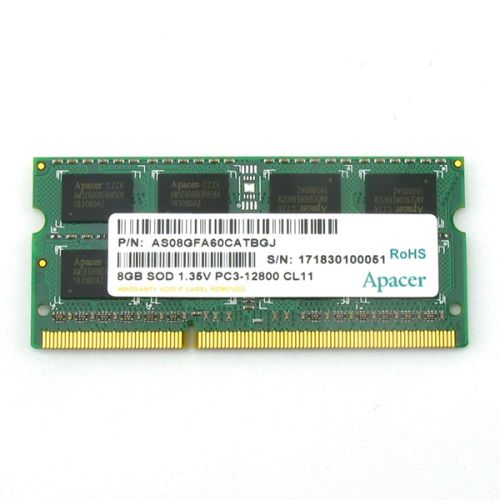 Apacer DDR3 8GB 1600MHz SO-DIMM (PC3-12800) CL11 1.35V (Retail) 512*8 3 years (AS08GFA60CATBGJ/ DV.08G2K.KAM)