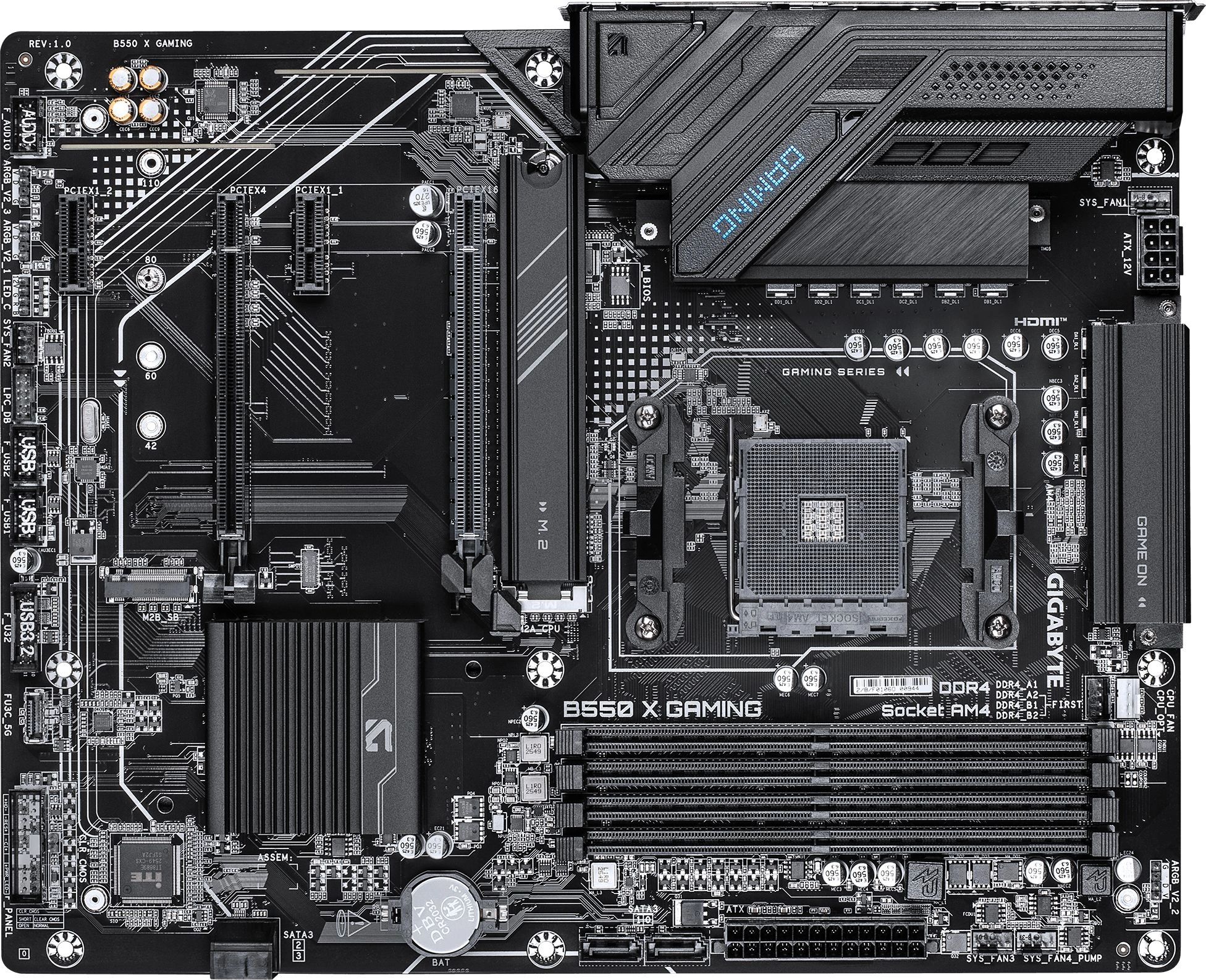 Материнская плата Gigabyte B550 X GAMING Soc-AM4 AMD B550 4xDDR4 ATX AC`97 8ch(7.1) 2.5Gg RAID+HDMI+DP