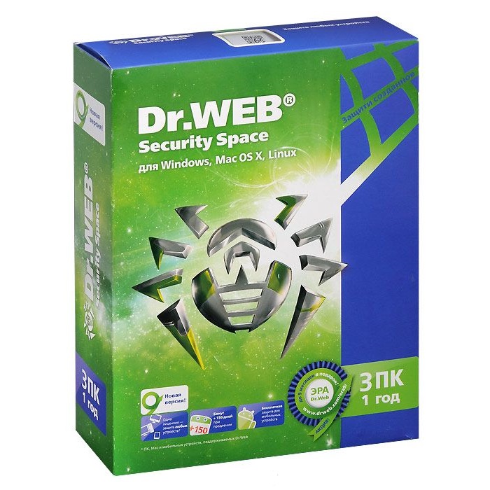 Антивирус Dr. Web Security Space (1 год, 3 ПК) (BHW-B-12M-3-A3)