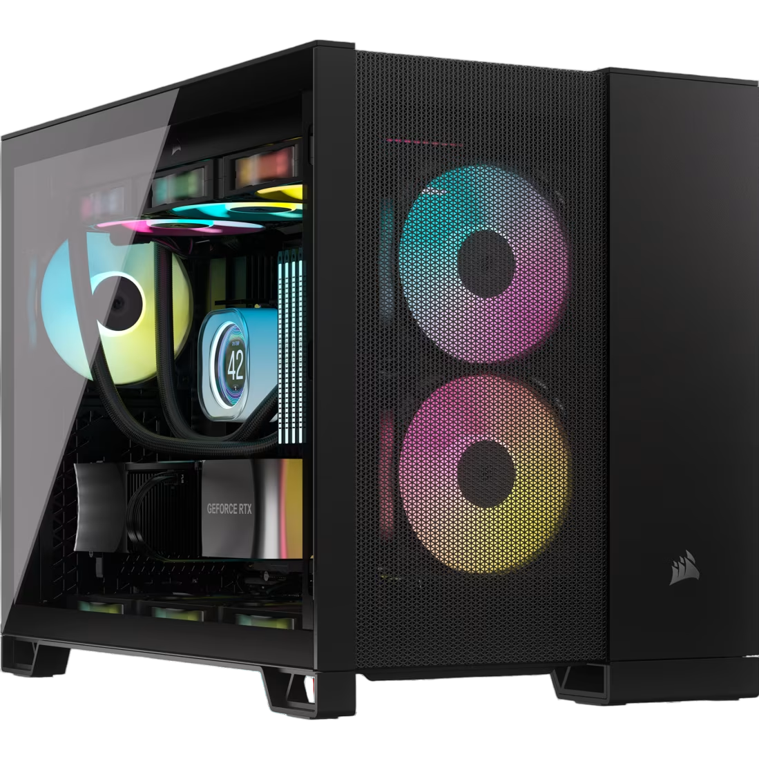 Корпус без блока питания/ Case Corsair 2500D Airflow, Midi-Tower, TG, no fan, 2xUSB-A 3.2, 1xUSB 3.2 Type-C, mATX, mITX Black (CC-9011263-WW)