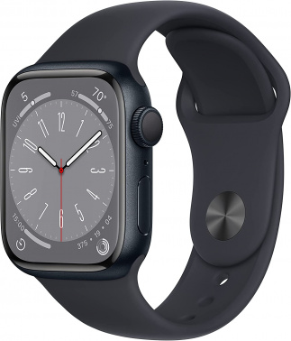 Смарт-часы Apple Watch Series 8 А2770 41мм OLED корп.темная ночь рем.темная ночь разм.брасл.:M/L (MNU83LL/A)