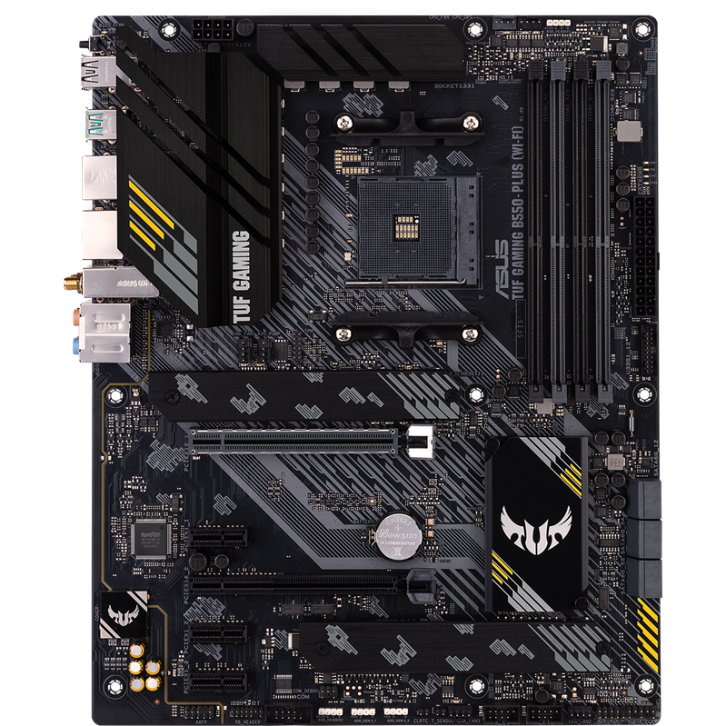 Материнская плата ASUS TUF GAMING B550-PLUS WIFI II, Socket AM4, B550, 4*DDR4, HDMI+DP, CrossFireX, SATA3 + RAID, Audio, 2,5Gb LAN, USB 3.2*8, USB 2.0*6, COM*1 header (w/ o cable) ATX (90MB19U0-M0EAY0)