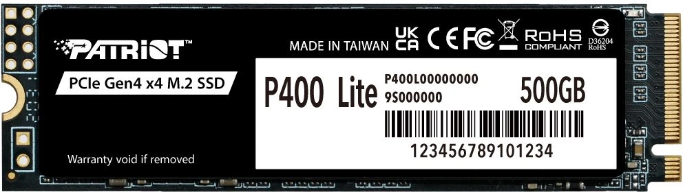 Накопитель SSD Patriot PCIe 4.0 x4 500GB P400LP500GM28H P400 Lite M.2 2280