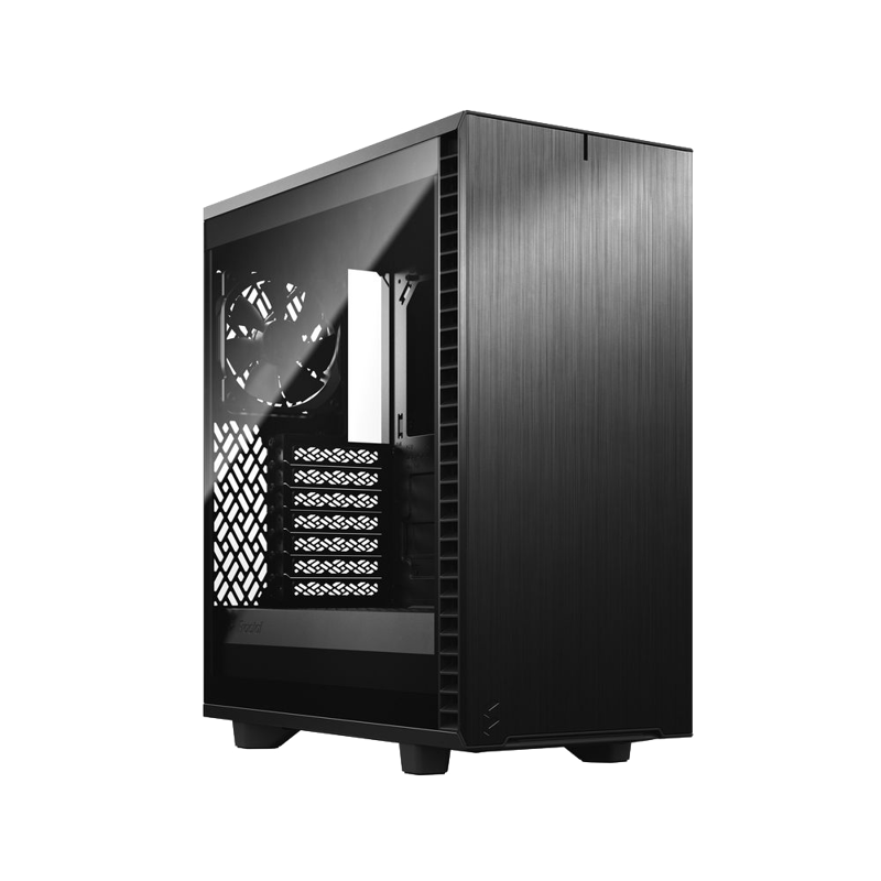 Корпус ПК без блока питания/ Case Fractal Design Define 7 Compact TG Light Tint, Midi-Tower, 1x120mm + 1x140mm, 2xUSB-A 2.0 + 2xUSB-A 3.2 + 1xUSB 3.2 Type-C ATX, mATX, mITX Black (FD-C-DEF7C-03)