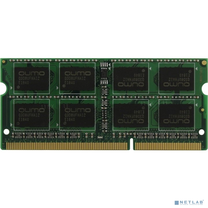 QUMO DDR3 SODIMM 8GB QUM3S-8G1600C11L PC3-12800, 1600MHz, 1.35V OEM/ RTL