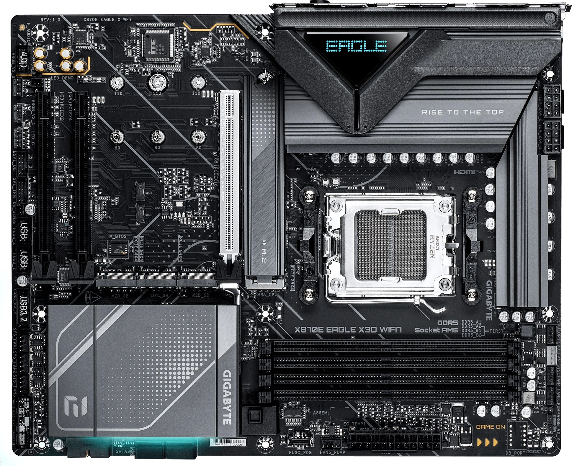 Материнская плата Gigabyte X870E EAGLE X WF7 Socket AM5 AMD X870E 4xDDR5 ATX AC`97 8ch(7.1) 5Gigabit RAID+HDMI (X870E EAGLE X3D WIFI7)