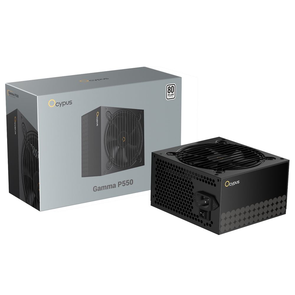Блок питания 550W Ocypus Gamma P550 BK (ATX, 80+, APFC, 20+4 pin, 120mm fan, PCI-E 6+2Px2, 6xSATA) (Gamma-P550-W1HDBK024X-EU)