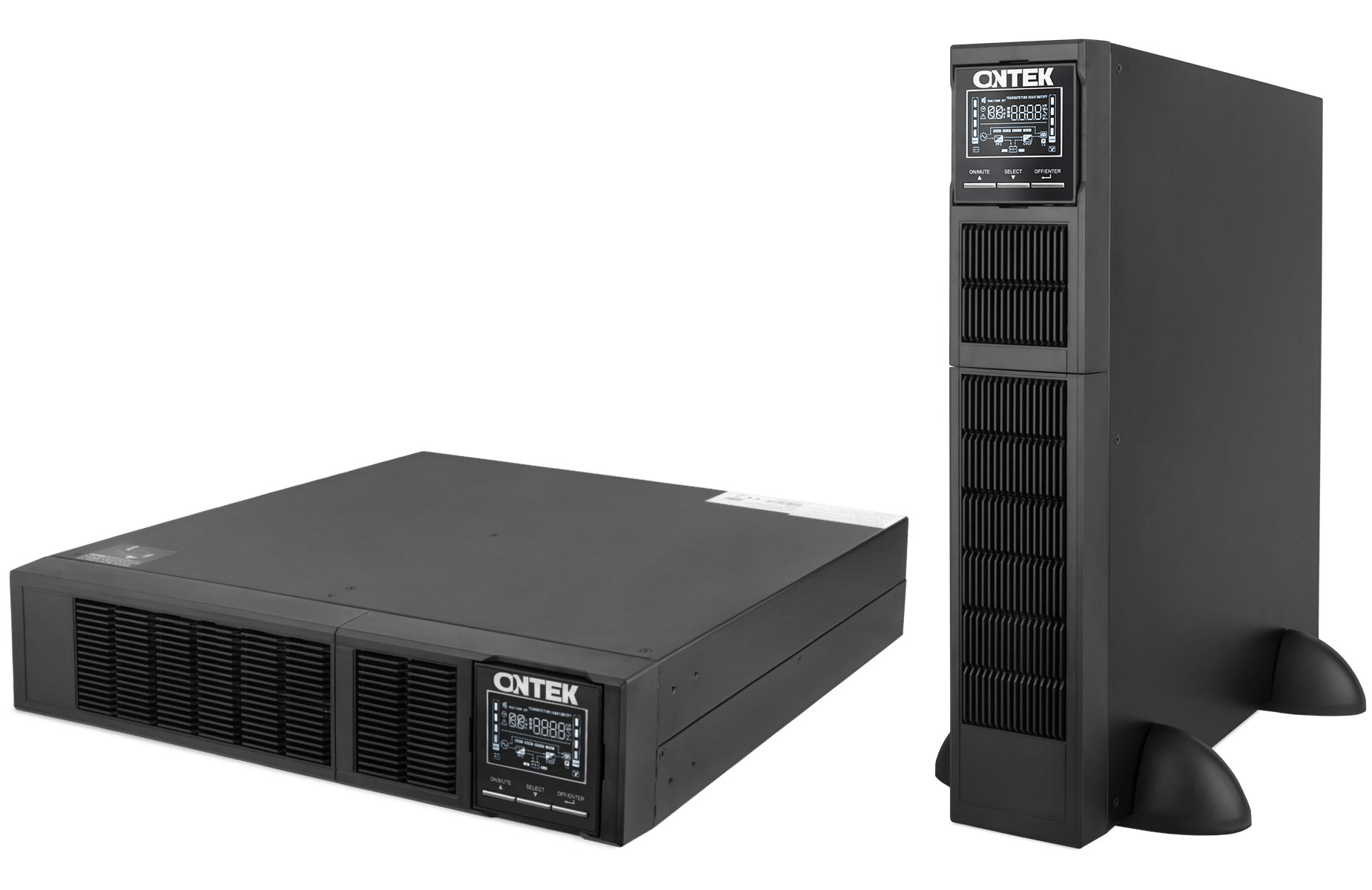 ИБП ONTEK SM RT 1,5, 1,5 кВА/ 1,5 кВт (PF=1) 2U с внутренними аккумуляторами 3х12В/ 9Ач (SMRT 1,5)